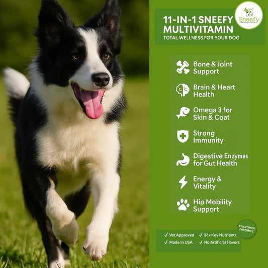 11 in 1 Multivitamin probiotic, Glucosamine,chondrotine for Dogs – Hip Soft & Joint Support Chews with MSM, Canine Joint Pain Relief Health LID Treats for All Breeds & Sizes 120 Count