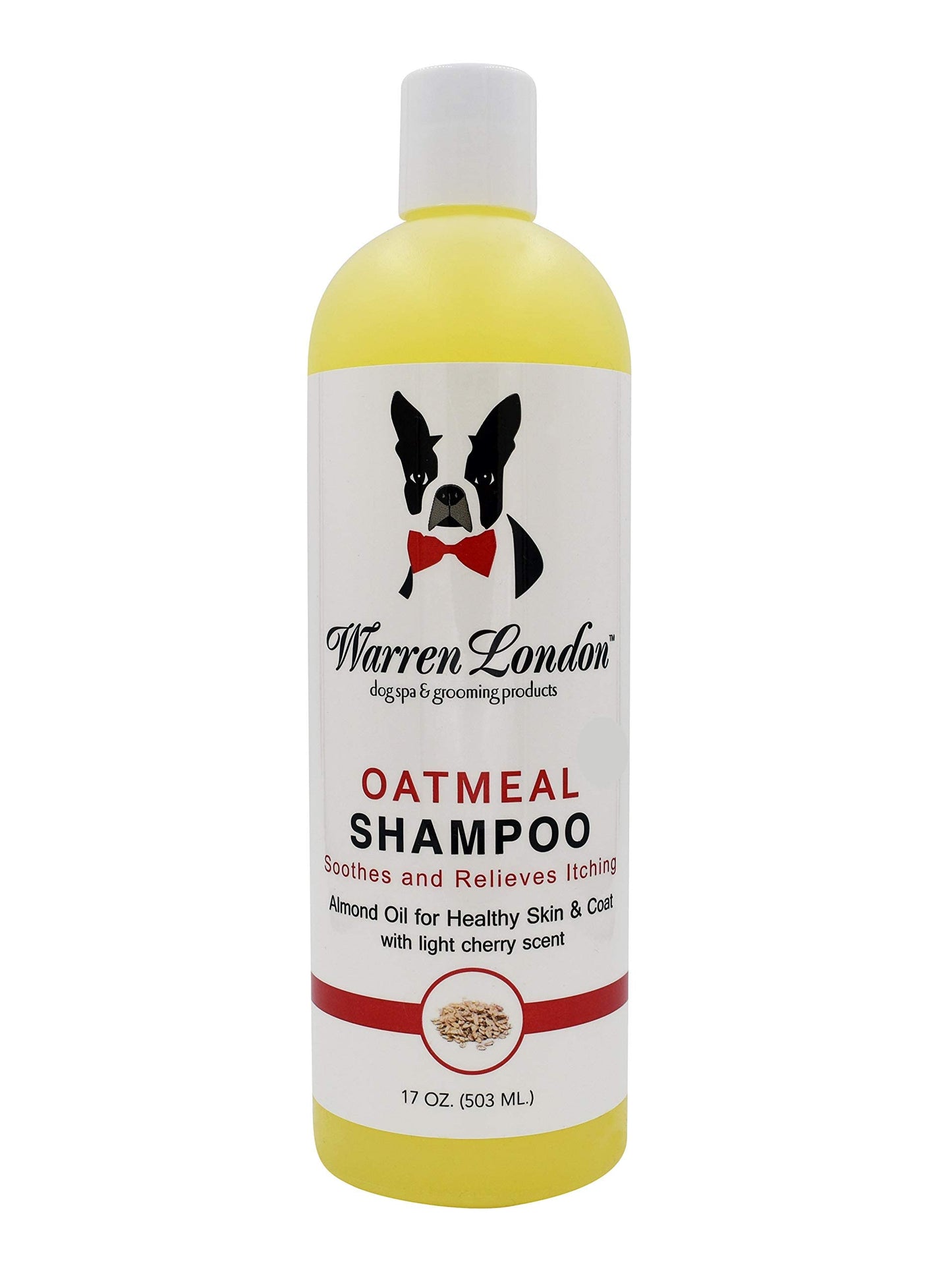 Warren London Oatmeal Dog Shampoo - Soothing Relief for Itchy, Flaky, Dry, & Sensitive Skin - Infused with Vitamins & Neem Oil - Stops Scratching - Made in USA - 17 oz
