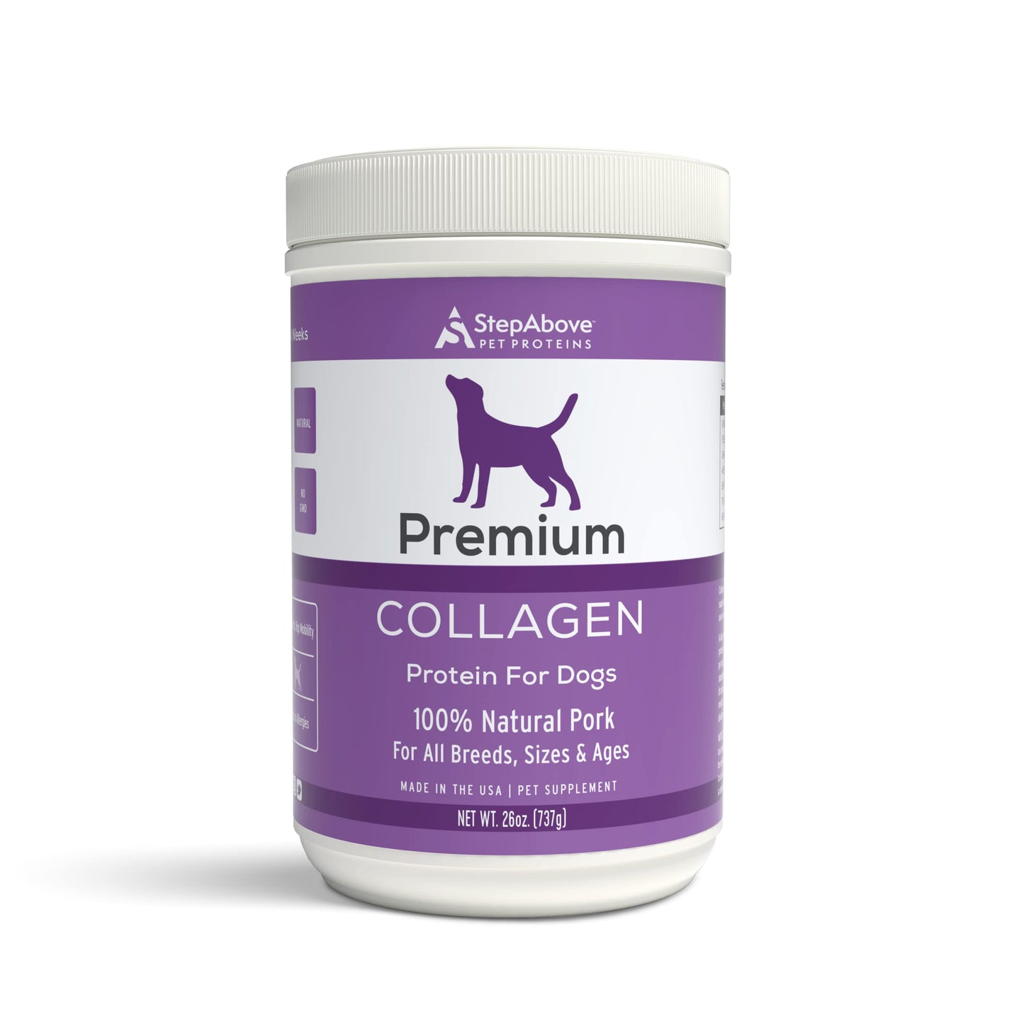 Step Above Proteins, Premium Collagen Gelatin Protein for Dogs, 1Lb 10 Oz