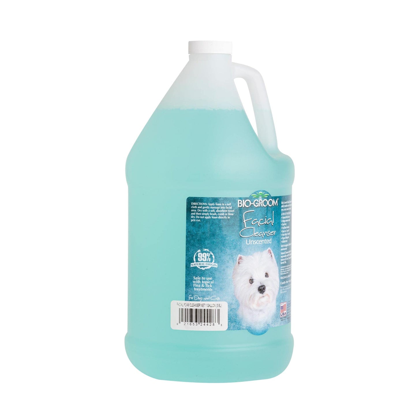 Bio-Groom Facial Cleanser - Dog Face Wash, Unscented, No-Rinse Scrub, Cleaner for Dogs, Tear Stain Remover, Cruelty-Free, Made in USA - 1 Gallon