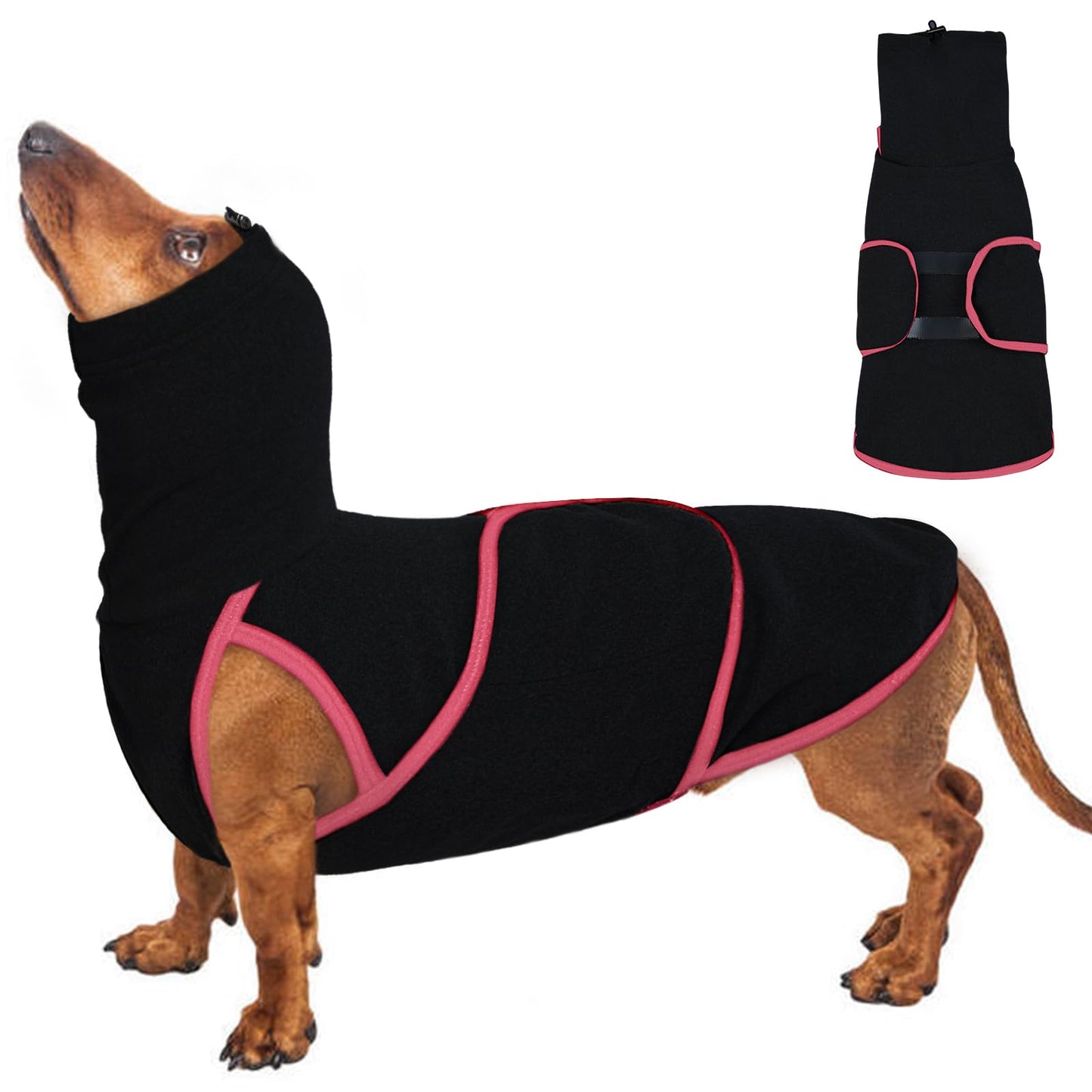 Dog Anxiety Jacket Calming Shirt, Anxiety Relief Calming Vest with Dog Ear Muffs, Noise Protection Dogs Winter Coat, Lightweight Stretchy Turtleneck T-Shirts