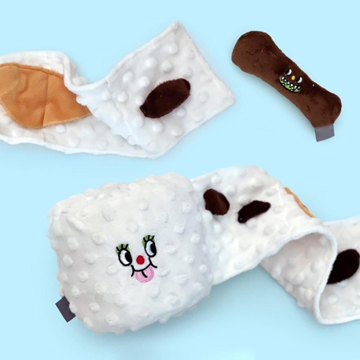 Restokki Dog Snuffle Nosework Toy - Toilet Paper Dog Toy Plushie Interactive Puzzle Toy - Treat Hide and Seek for Fun