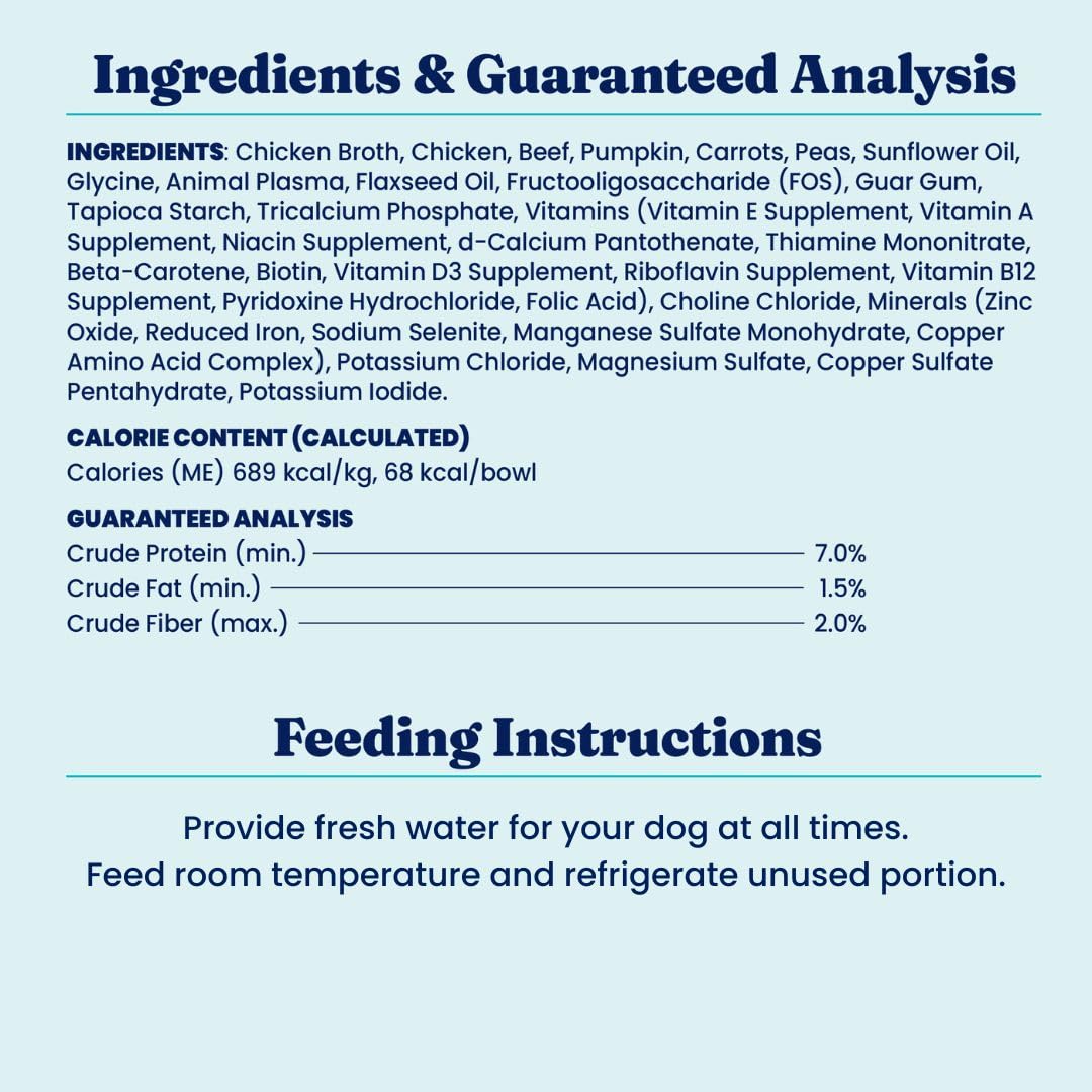 Solid Gold Wet Dog Food Topper & Meal Cups - W/Chicken, Beef & Pumpkin for Sensitive Stomachs, Gut Health & Digestive System Support - for Adult & Senior Small Breed & Large Breed Dogs - 3.5oz/6 Pack