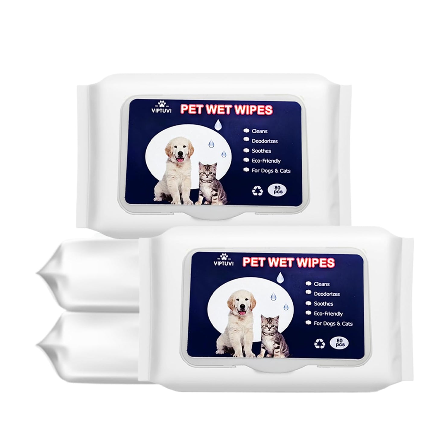Dog Wipes for Paws and Butt – 4 Pack (320 Ct) Unscented Pet Wipes for Dogs & Cats – Extra Thick, Hypoallergenic & Lint-Free Cleaning Wipes for Face, Ears, and Sensitive Areas – Travel & Home Use