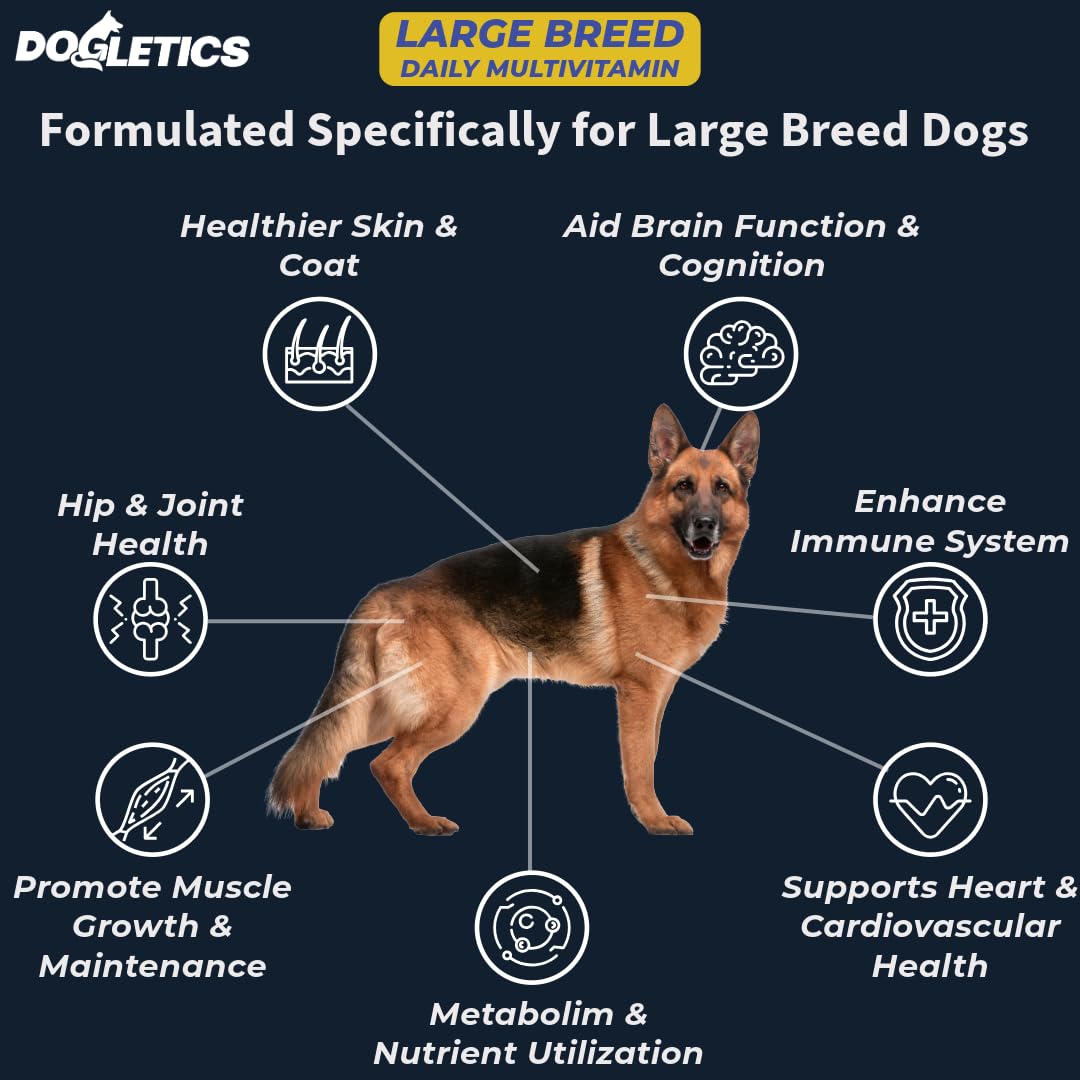 Large Breed Daily Multivitamin - Formulated for Large Dogs & Their Unique Health Needs, 90ct Delicious Bacon Flavor