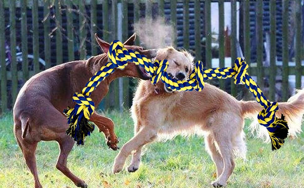 2 Pack Large Dog Rope Toy for Aggressive Chewer - Heavy Duty, Durable & Tough Chew Rope - Tug of War Play, Outdoor & Indoor - Chewing Tugging & Pulling for Large Breed Big Dog