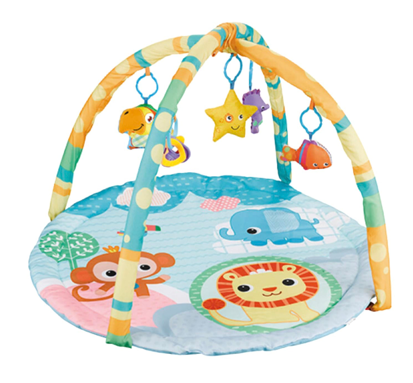Cutie Patootie Playhouse Puppy Play Gym - Dog & Cat Activity Mat with Squeaky Toys - Interactive Sensory Mat for Pets (Suitable for Dogs & Cats Up to 25 lbs)