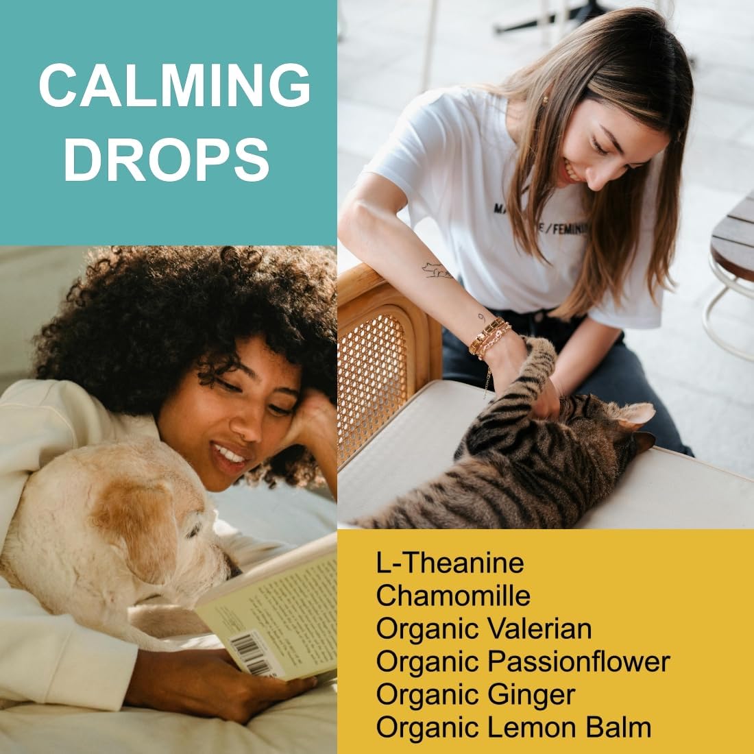 HEMPWAY Dog Cat Calming Drops Organic Made in USA | Anti-Separation Natural Dog Cat Calming Formula for Well-Being and Comfort | Bacon Flavor 4 oz (120 ml) - 120 Servings