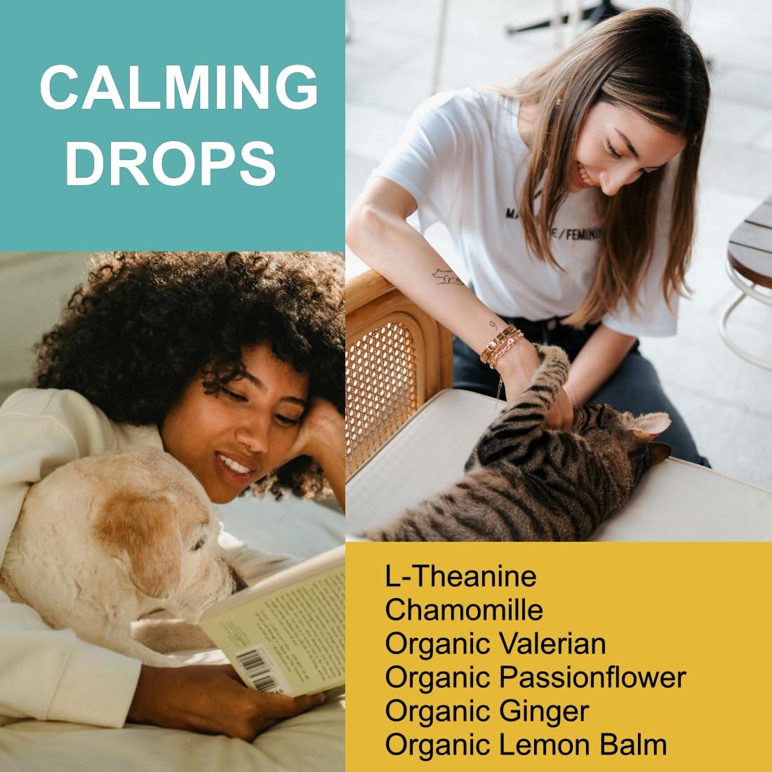 HEMPWAY Dog Cat Calming Drops Organic Made in USA | Anti-Separation Natural Dog Cat Calming Formula for Well-Being and Comfort | Bacon Flavor 4 oz (120 ml) - 120 Servings