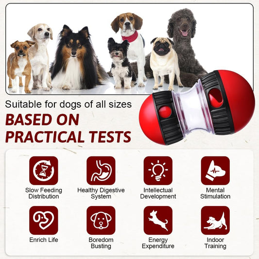 OSDUE Dog Food Puzzle Toys, Interactive Treat Dispensing Dog Toys, Adjustable Slow Feeder Ball to Keep Them Busy and Mentally Stimulated, Great for Large/Small Aggressive Chewers Dog Breeds Pet Gifts