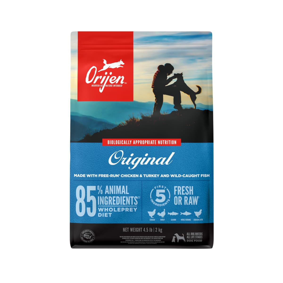 ORIJEN Grain Free High Protein Dry Dog Food Original Recipe 4.5lb Bag