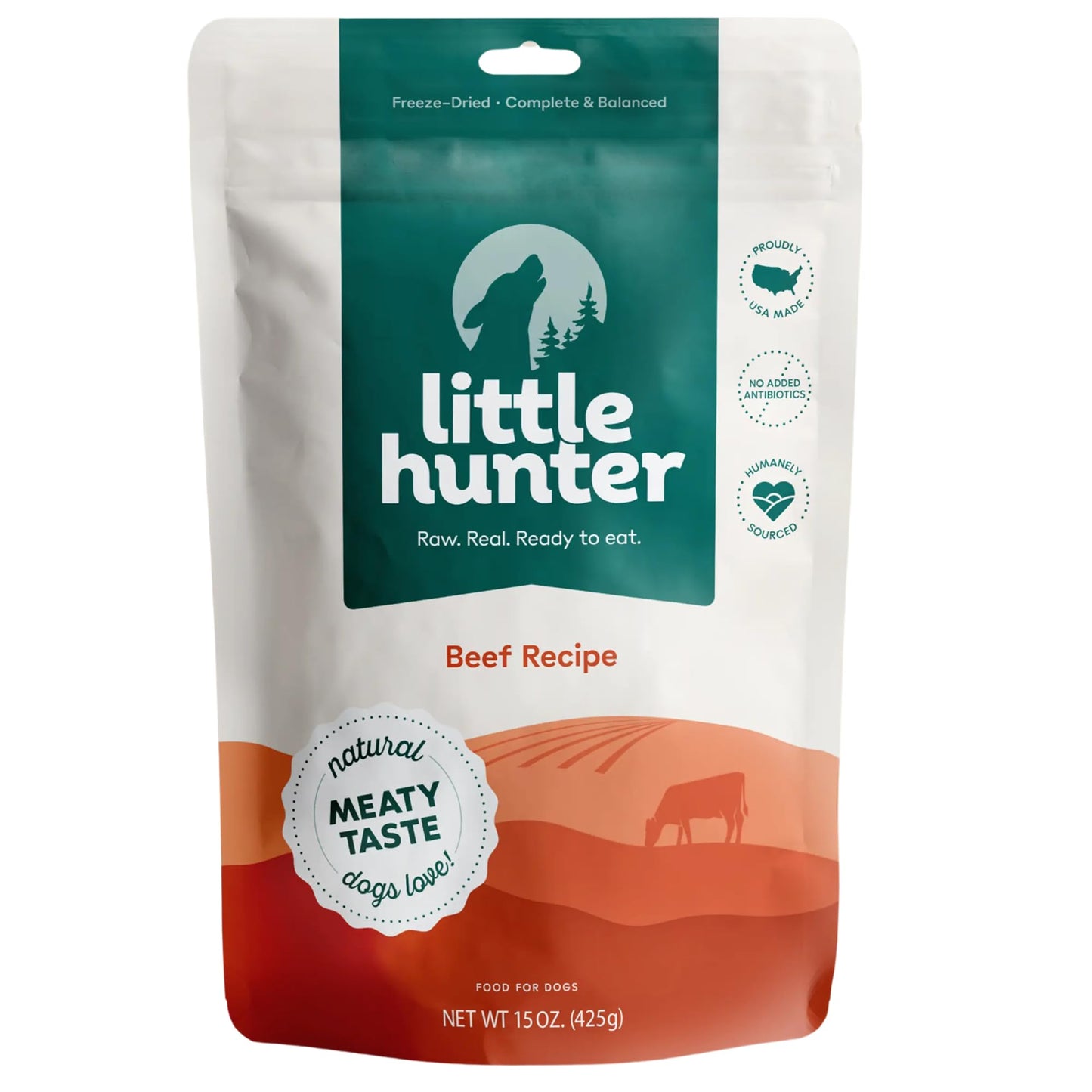 Little Hunter- Freeze Dried Dog Food Raw USDA Beef | for Small & Large Breeds | High Protein + Organic Fruits & Veggies Veterinarian Made Small Batch