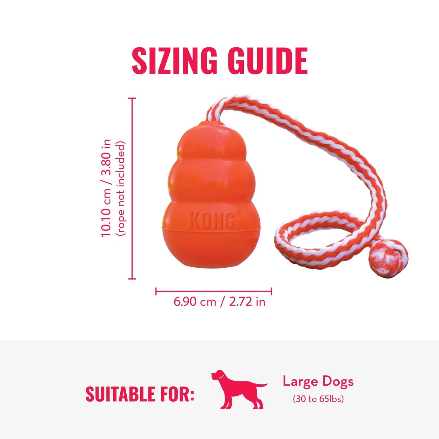 KONG Aqua Floating Fetch Toy - Dog Floating Toy for Water Retrieval, Play, Exercise & More - Natural Rubber Dog Toy with Foam Interior & Rope for Farther Throwing - Orange, for Large Dogs