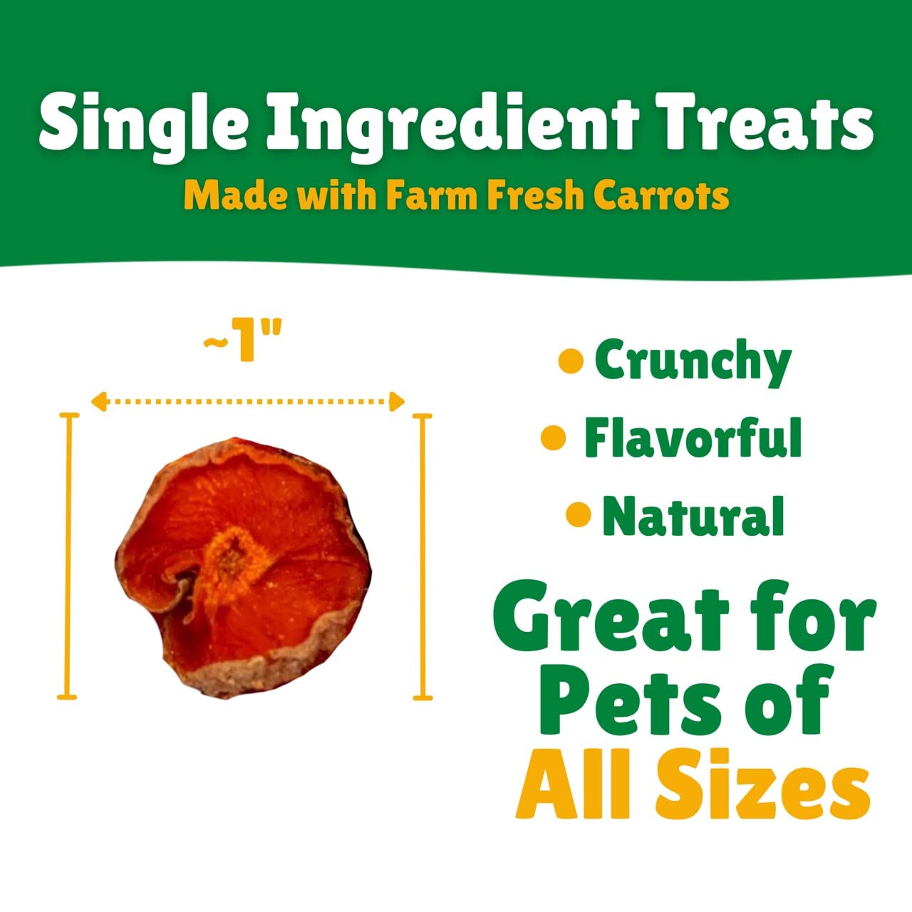 Lucky Premium Carrot Medallion Treats – Carrot Dog Treats and All Natural Dog Treats with Sliced, Dehydrated Carrots (12 oz)