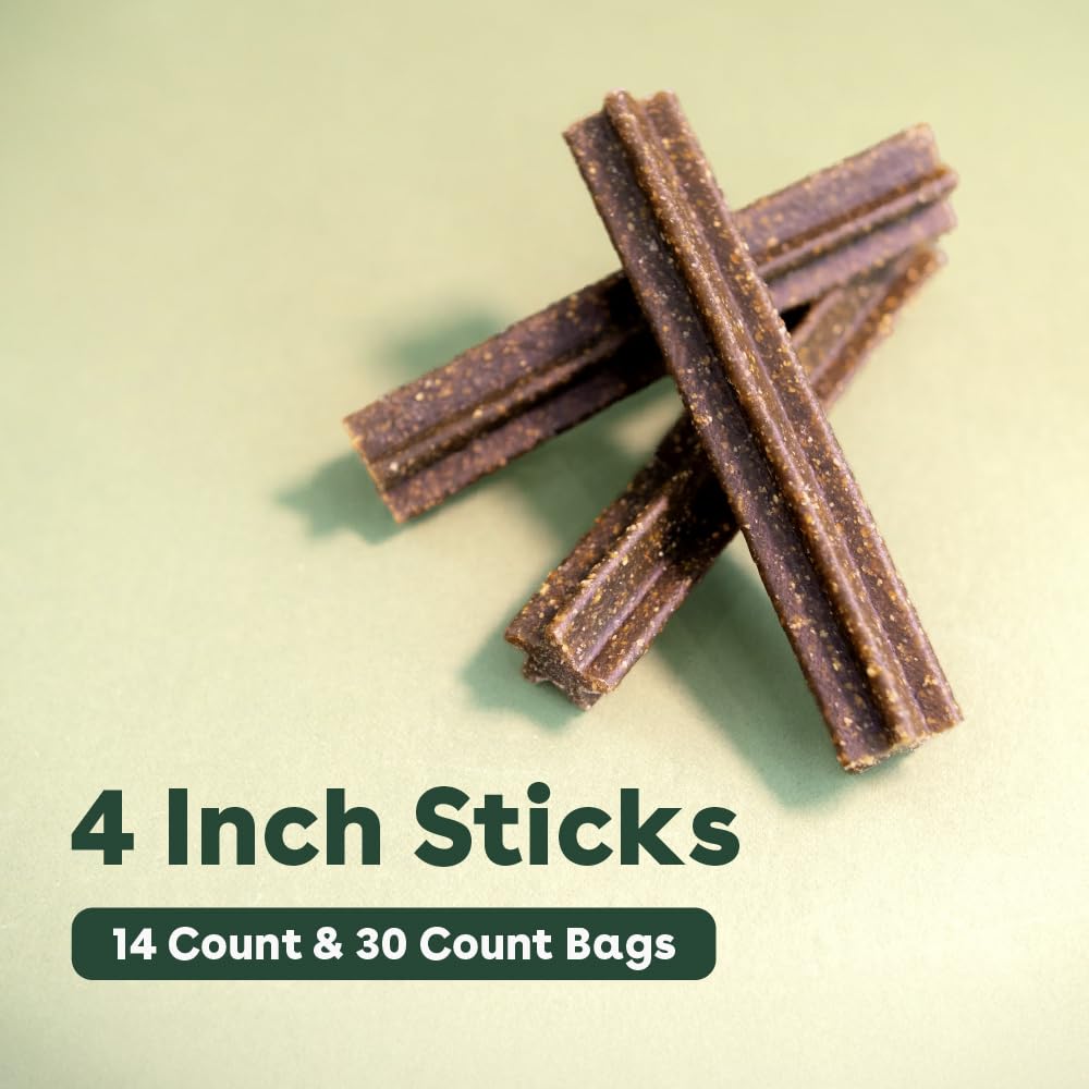 Pupford Dental Chews for Dogs, All-Natural 4-Inch Sticks for Plaque, Tartar & Bad Breath, Grooved Texture, Limited Ingredients, Made in USA (14 Count)