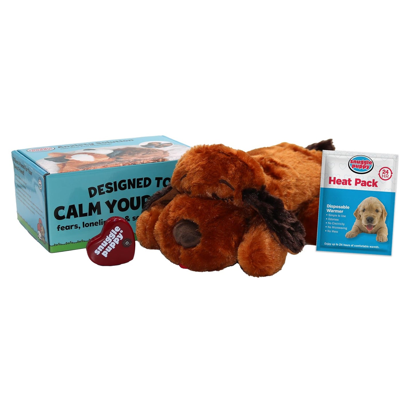 Original Snuggle Puppy Toys - Heartbeat Puppy for Dogs - Pet Anxiety Relief and Calming Aid - Comfort Dog Toys for Behavioral Training