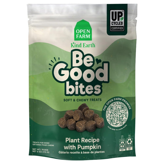 Open Farm, Be Good Bites, Soft Dog Training Treats, Small & Chewy, Made with Ethically & Sustainably Sourced Ingredients, Non-GMO Fruits & Grains, Plant-Based Pumpkin Recipe, 6oz Pouch