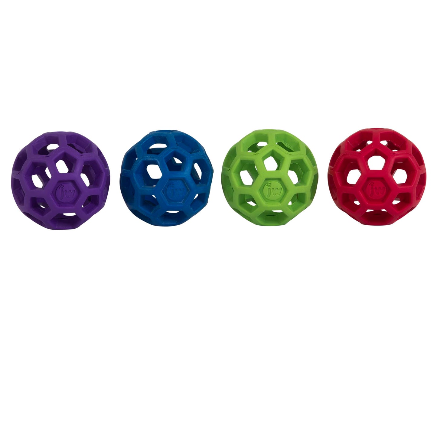 JW Pet Hol-ee Roller Dog Toy Puzzle Ball, Natural Rubber, Mini (1.75 Inch Diameter), Colors May Vary