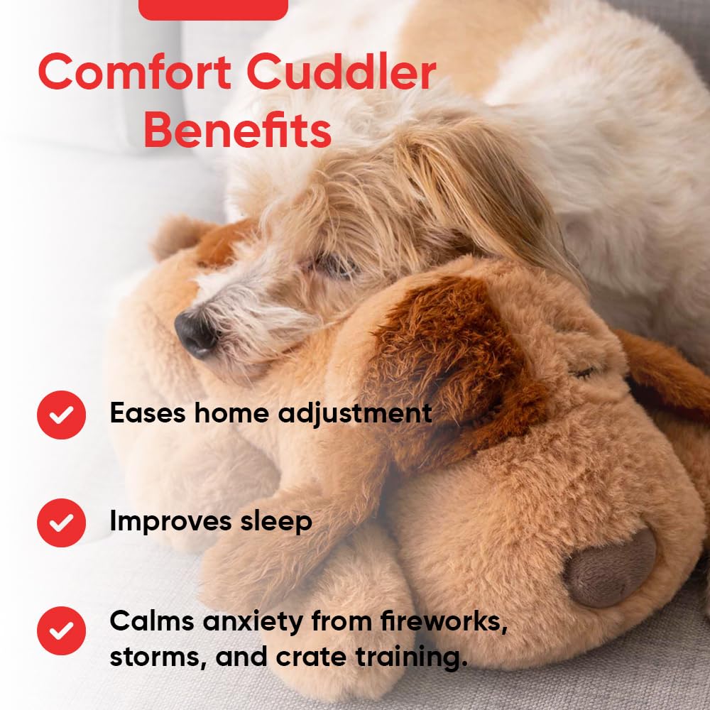 iHeartDogs Heartbeat Puppy Toy - Comfort Cuddler Pillow - Dog Anxiety Toy
