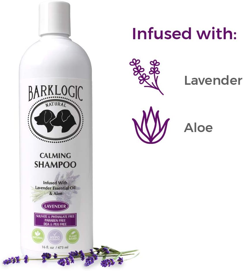 BarkLogic Calming Shampoo, Lavender, 16 fl oz | No Parabens, No Phthalates, No Sulfates, No DEA & PEG, Plant-Based