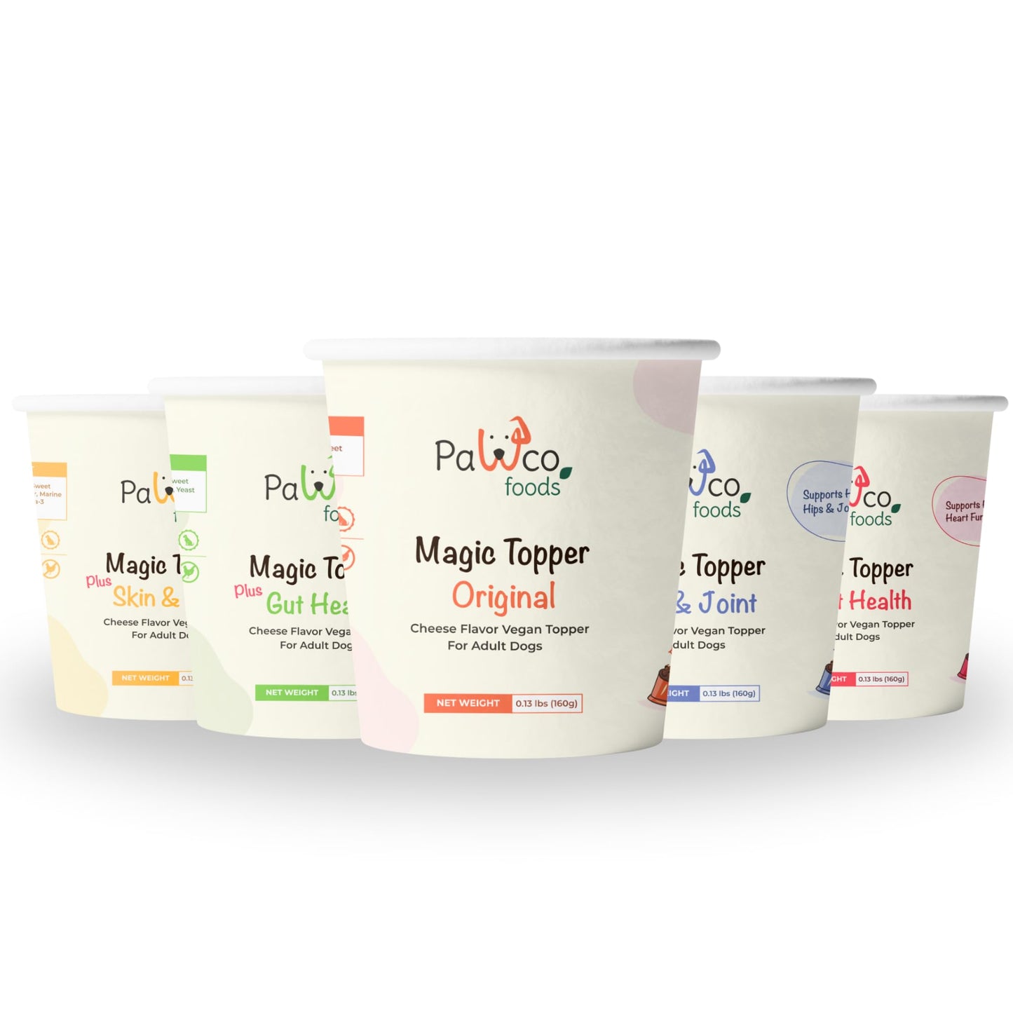 PawCo Magic Topper Hip & Joint Support - Vegan Dog Topper with Omega-3, Grain-Free Meal Enhancer for Senior Dogs, 160g