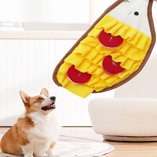 WhaleGate Snuffle Mat for Dogs & Cats - Polartec Sniffing Mat with Crinkle Paper | Stress Relief & Foraging Toy | Durable, Interactive Feeding Mat (Yellow Hedgehog)