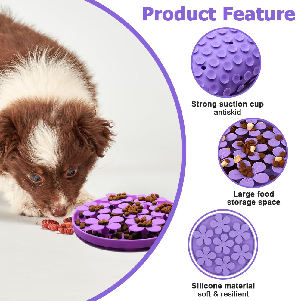 DONGKER Dog Snuffle Mat,Silicone Pet Smell Training Mat with Suction Cups & Leak-Proof Edge for Cat Dog Slow Eating Foraging