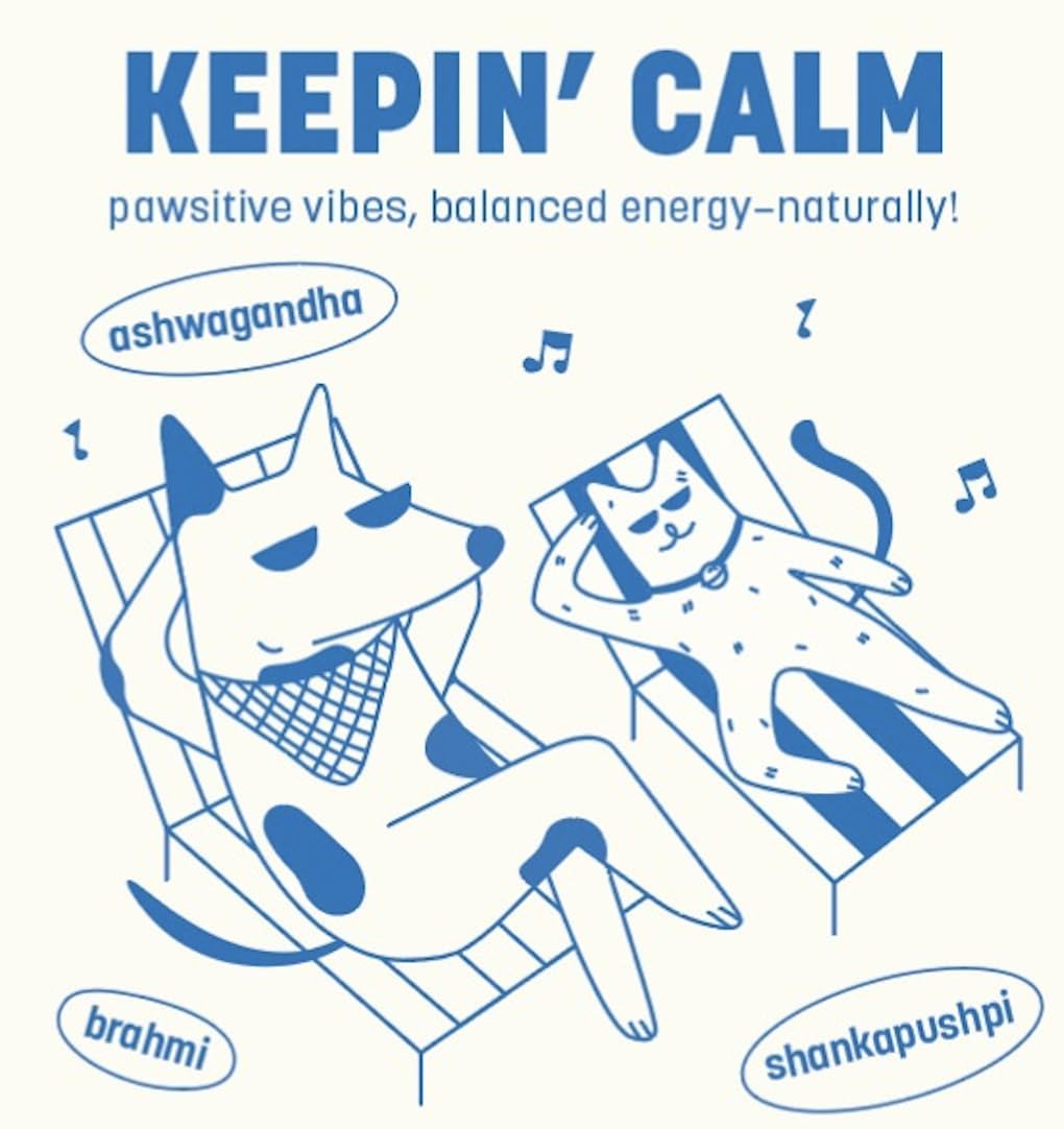 Furpect Keepin' Calm, Natural Herbal Tincture, Anxiety Relief for Dogs & Cats from Stress, Fireworks, Motion, Separation, Storm. Ashwagandha, Herbal Calming, Sleep and Stress Relief Aid, 60ml.
