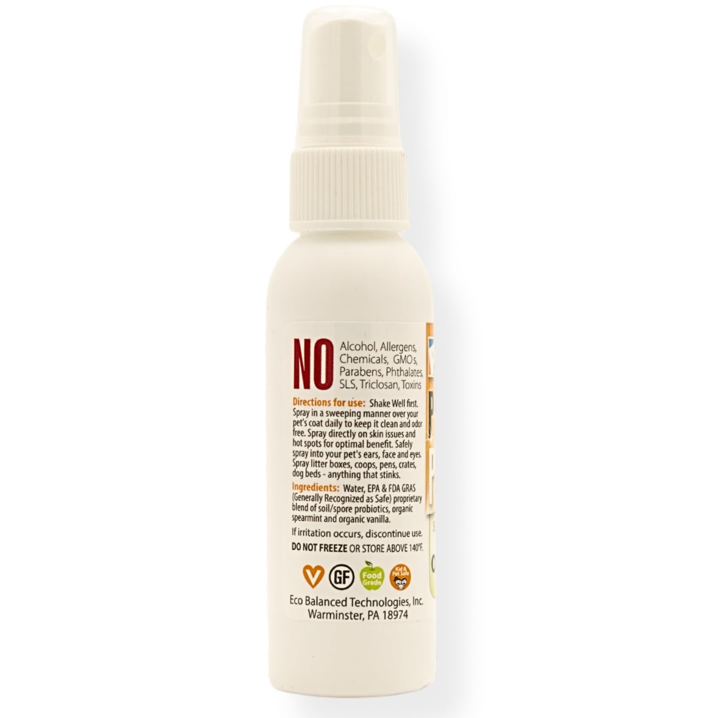 P2 Probiotic Power Pet Odor & Itch Spray – Dog, Cat, Puppy, Kitten Grooming Spray, Deodorizer, Litter Box Freshener, Hot Spot Spray, Coat, Bedding, Kennel, Carrier, Travel – 2 oz