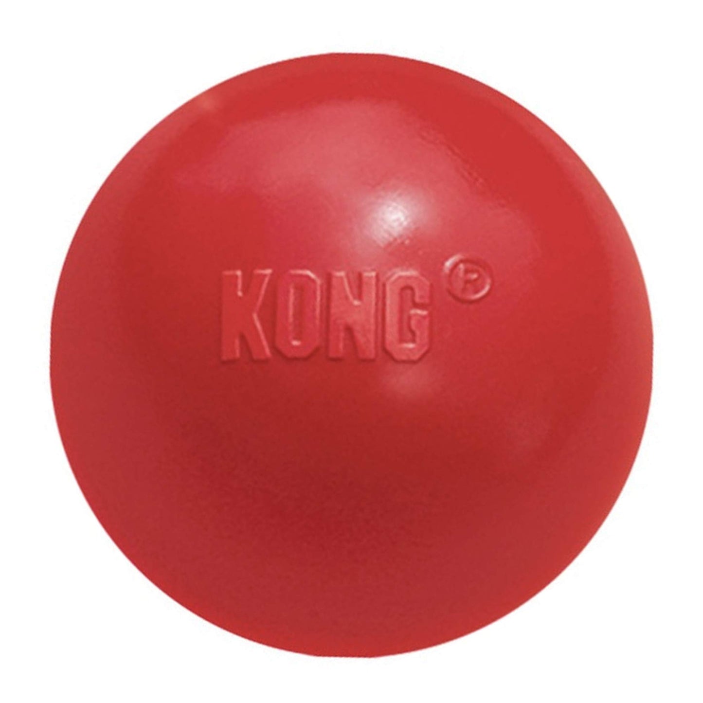KONG Ball with Hole - Durable Dog Fetch Toy for Training, Interactive Playtime & More - Classic KONG Natural Rubber Ball - Red - For Large/Medium Dogs