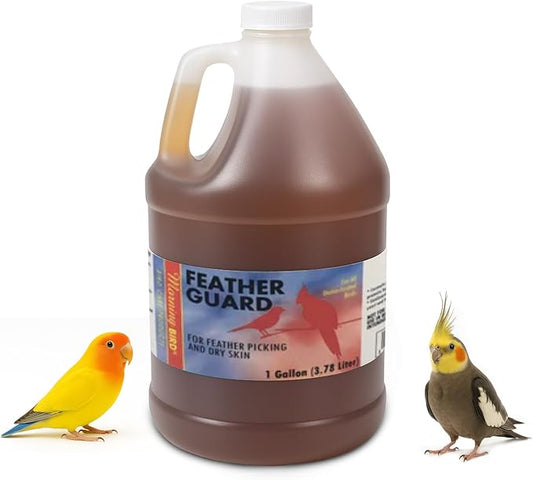 Morning Bird Feather Guard Spray for Birds 1 Gallon Refill – Soothes Irritation & Itchy Skin – Reduces Feather Picking – Promotes Healing & Feather Growth – Safe Daily Skin Care Formula