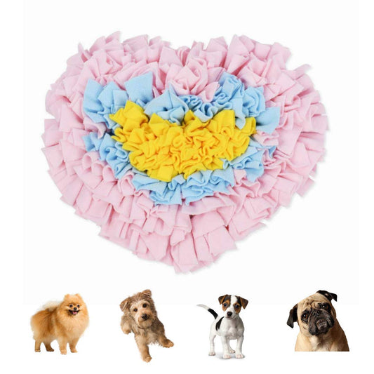 GoFika Small Dogs Slow Feeding Snuffle Foraging Mat Cloth for Puppies and Pets (14" x 11.8") Interactive Puzzle Feeder for Stimulation and Nosework (Pink)