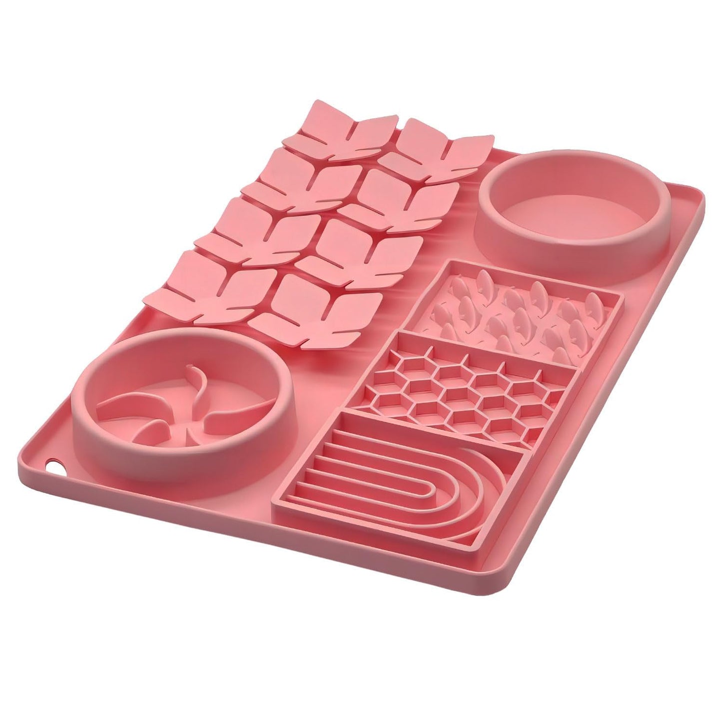 Evenco Slow Feeder Bowl, Silicone Lick Mat with Suction Cups for Dog Cat, Snuffle Mat for Pet Smell Training, Puzzle Toys for Bored Puppy, Interactive Sniff Mat for Slow Eating and Keep Busy, Pink