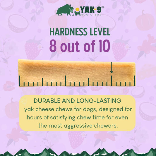 YAK-9 Yak Cheese Dog Chews, High Protein Treats, Natural, Rawhide Free, Long Lasting with Vitamins & Minerals, Extra Small Size (Dogs Under 15lbs), Yak & Cow Milk, 2 PC