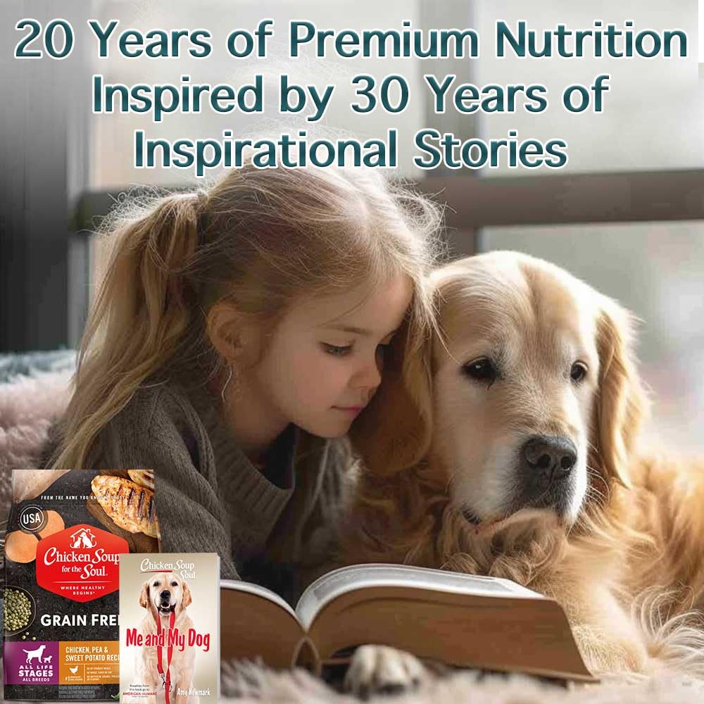 Chicken Soup for the Soul All Natural Premium Grain-Free All Life Stage Dry Dog Food, Real Meat First Ingredient, No By-Products, Added Taurine Supports Heart Health, Chicken, Pea & Sweet Potato, 22lb
