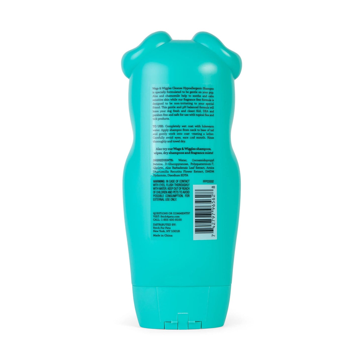 Wags & Wiggles Cleanse Hypoallergenic Dog Shampoo - Pet Wash for Dogs with Sensitive Skin - Without Fragrance Cleanser, 16 Fl oz