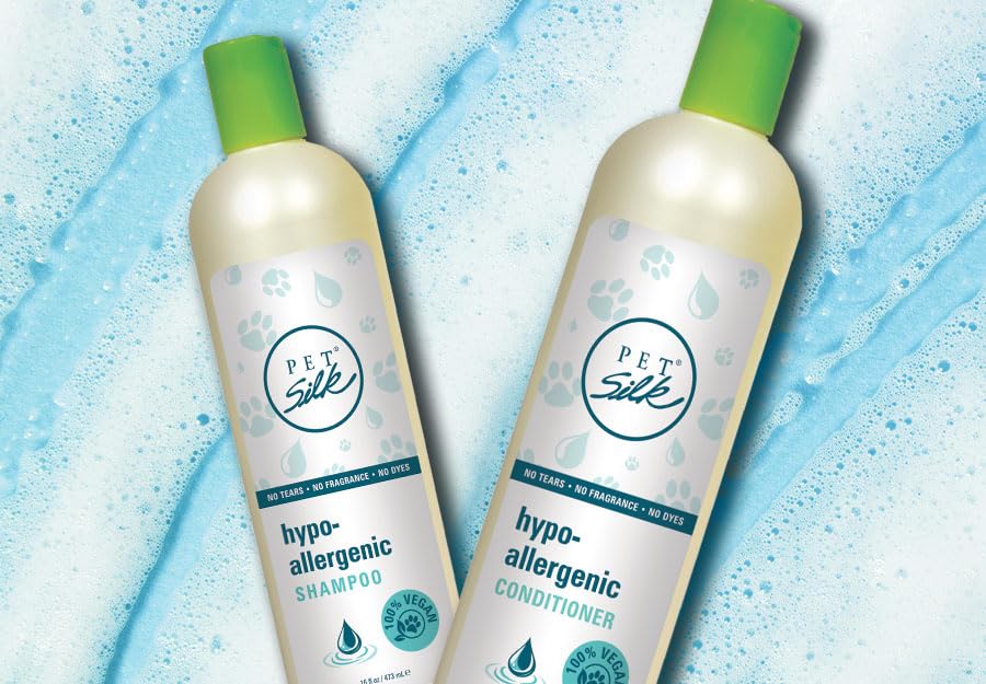 Pet Silk Hypoallergenic Conditioner, Free of Dyes and Heavy Fragrances, Specifically Designed for Pet's with Sensitive Skin, Infused with Olive Oil & Wheat Protein for Added Nourishment! (16oz)