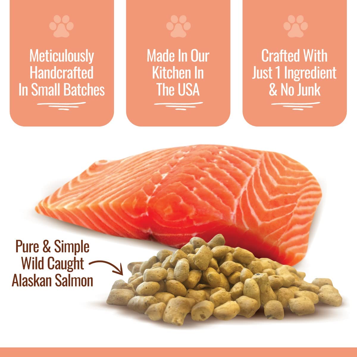 Smart Cookie Freeze Dried Salmon Bites - Single Ingredient Freeze Dried Treats for Dogs - Wild Caught Alaskan Salmon Dog Training Treats & Dog Food Topper - Made in USA - 2oz Bag, 3 Pack