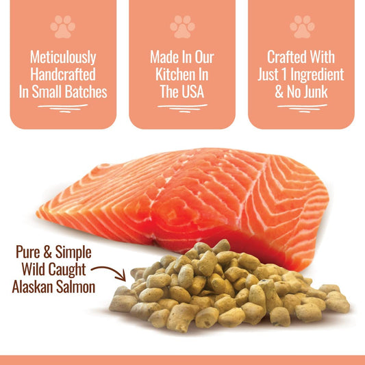 Smart Cookie Freeze Dried Salmon Bites - Single Ingredient Freeze Dried Treats for Dogs - Wild Caught Alaskan Salmon Dog Training Treats & Dog Food Topper - Made in USA - 2oz Bag, 3 Pack