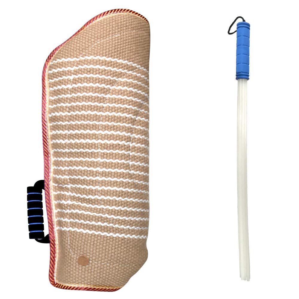Dog Bite Training Set Professional Dog Bite Sleeve Arm with Whip Agitation Stick for Dogs Training Equipment Protection for Biting Playing Tugging Toy Interactive Pitbull German Shepherd Puppy K9