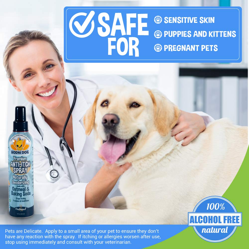 Bodhi Dog Itch Relief Spray - Natural Relief for Dry, Itchy, Allergic, or Bug-Bitten Skin - Safe for Dogs & Cats - Soothing Oatmeal Formula - Made in USA (Oatmeal, 8 Fl Oz)