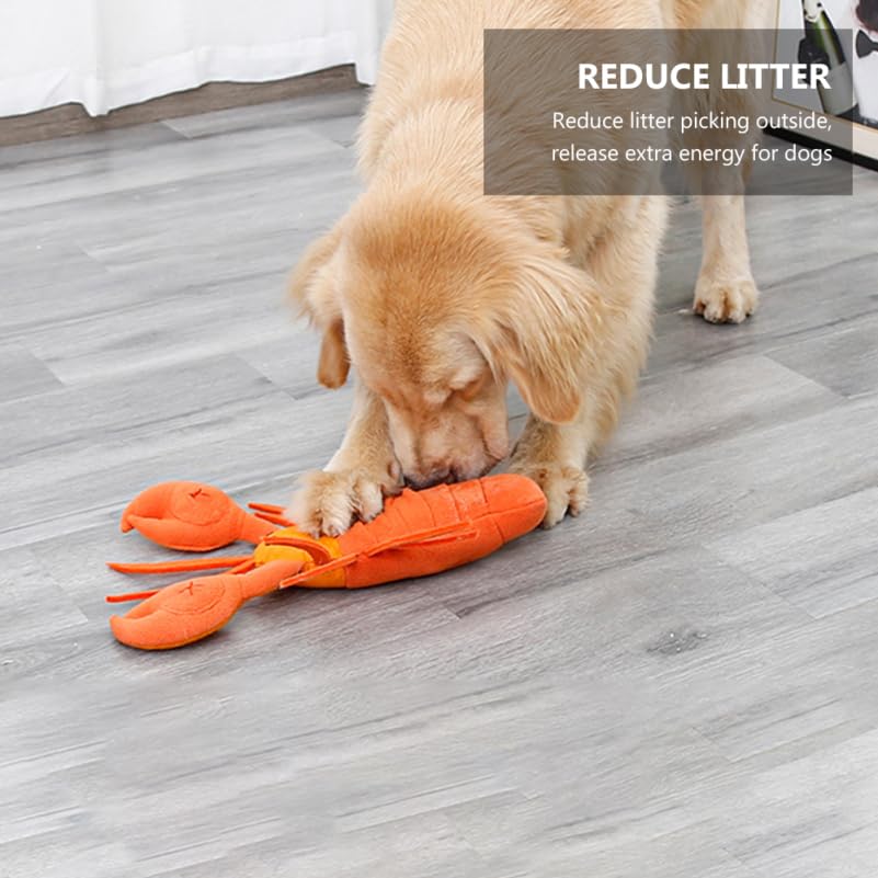 NOLITOY Lobster Dog Snuffle Toy, Interactive Pet Cute Squeaky Puppy Chew Toy for Small Middle Big Dog