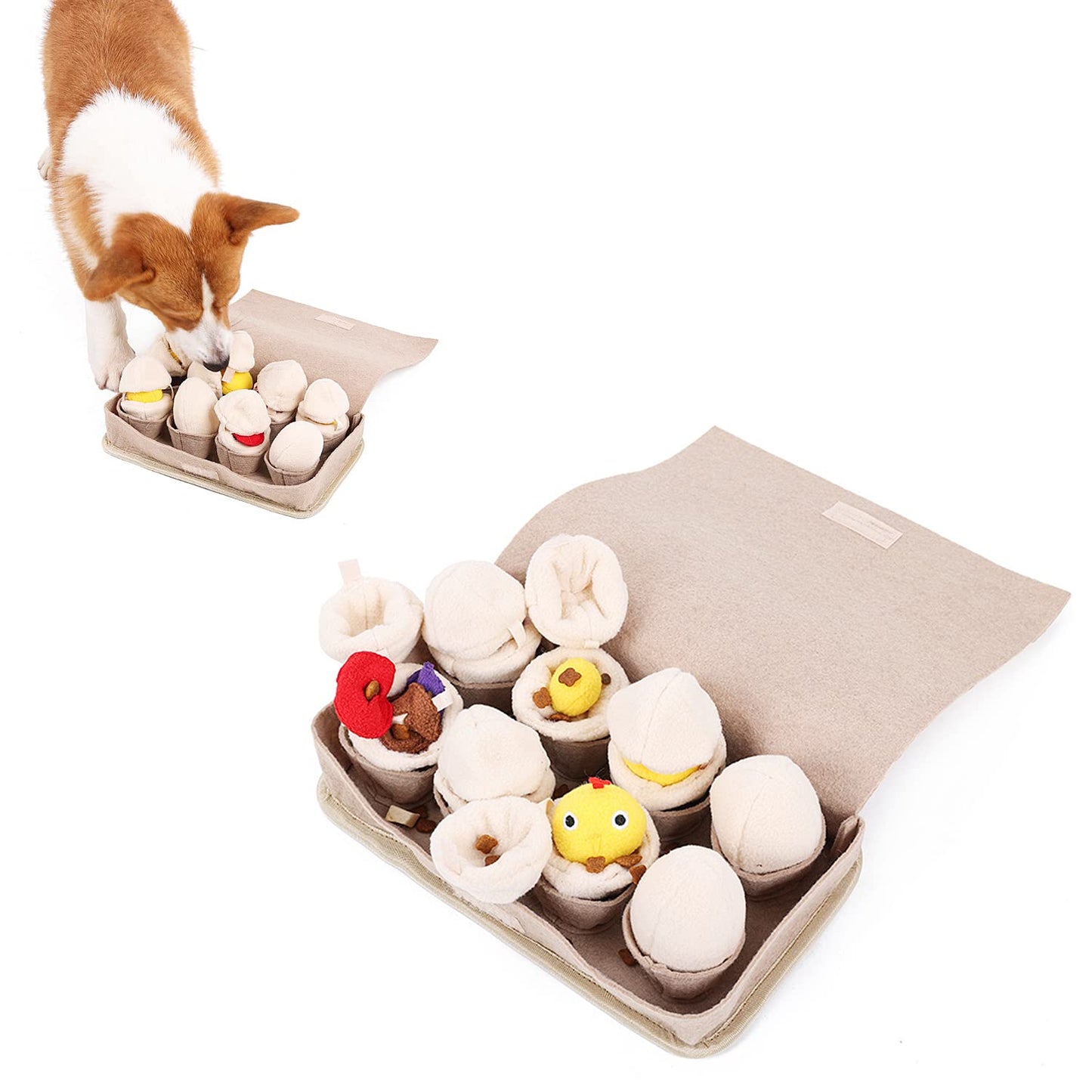Puzzle Feeder Silicone Mat with Suction Cups, Slow Feeder Bowl for Dry and Wet Food, Enrichment for All Breed Dogs, Green