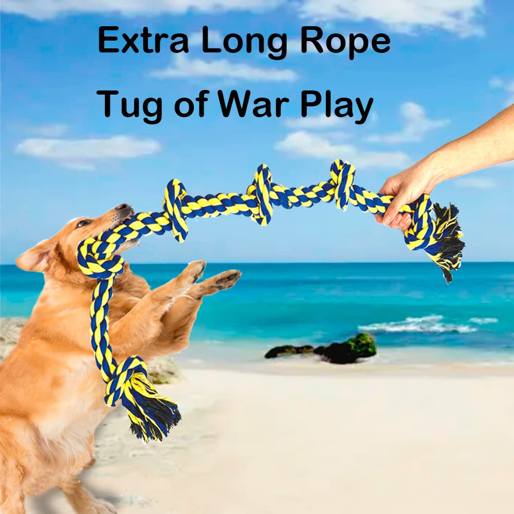 Fejapa Large Dog Rope Toys for Aggressive Chewers - Pitbull Tug of War, Heavy Duty, Outdoor, Medium to Large Breed, Durable Dog Tug Toys with Handle