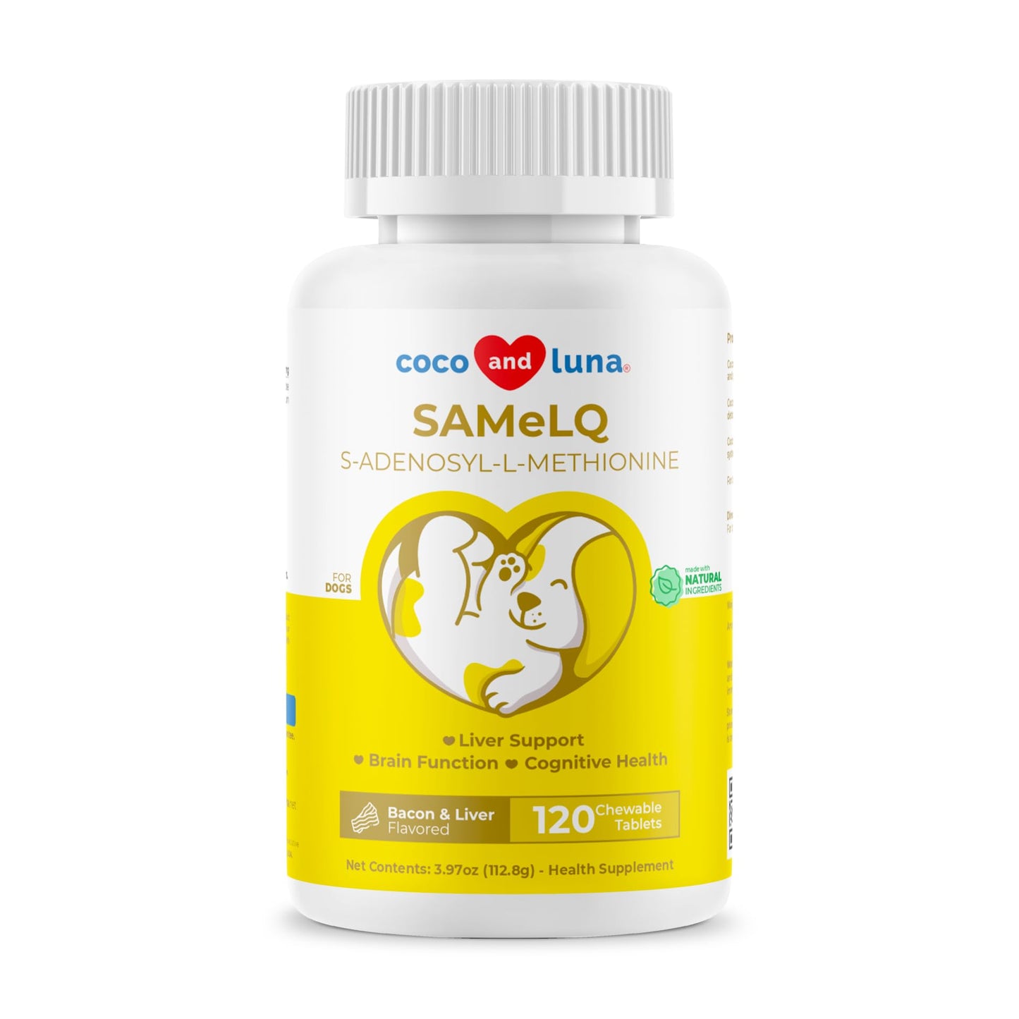 Same for Dogs - 120 Chewable Tablets - S-Adenosyl-L-Methionine, Liver Supplement - Brain Health, Promotes Cognitive Support, Liver Support