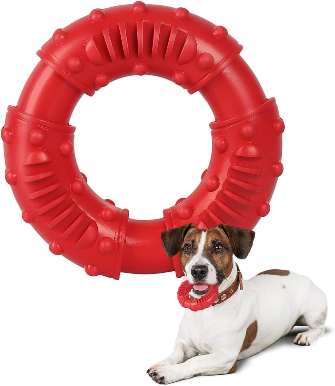 Dog Toys for Aggressive Chewers, Nearly Indestructible Tough Durable Natural Rubber Puppy Chew Toy for Large & Medium Breeds