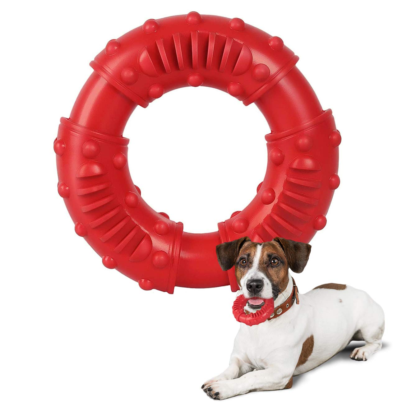 Dog Toys for Aggressive Chewers, Nearly Indestructible Tough Durable Natural Rubber Puppy Chew Toy for Large & Medium Breeds