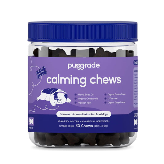 PupGrade Calming Soft Chews - Promotes Relaxation & Helps Manage Stress for All Dogs - Supports Calm Stomachs & Muscles - No Wheat, Corn, or Artificial Ingredients - Meat Flavored - 60 Soft Chews
