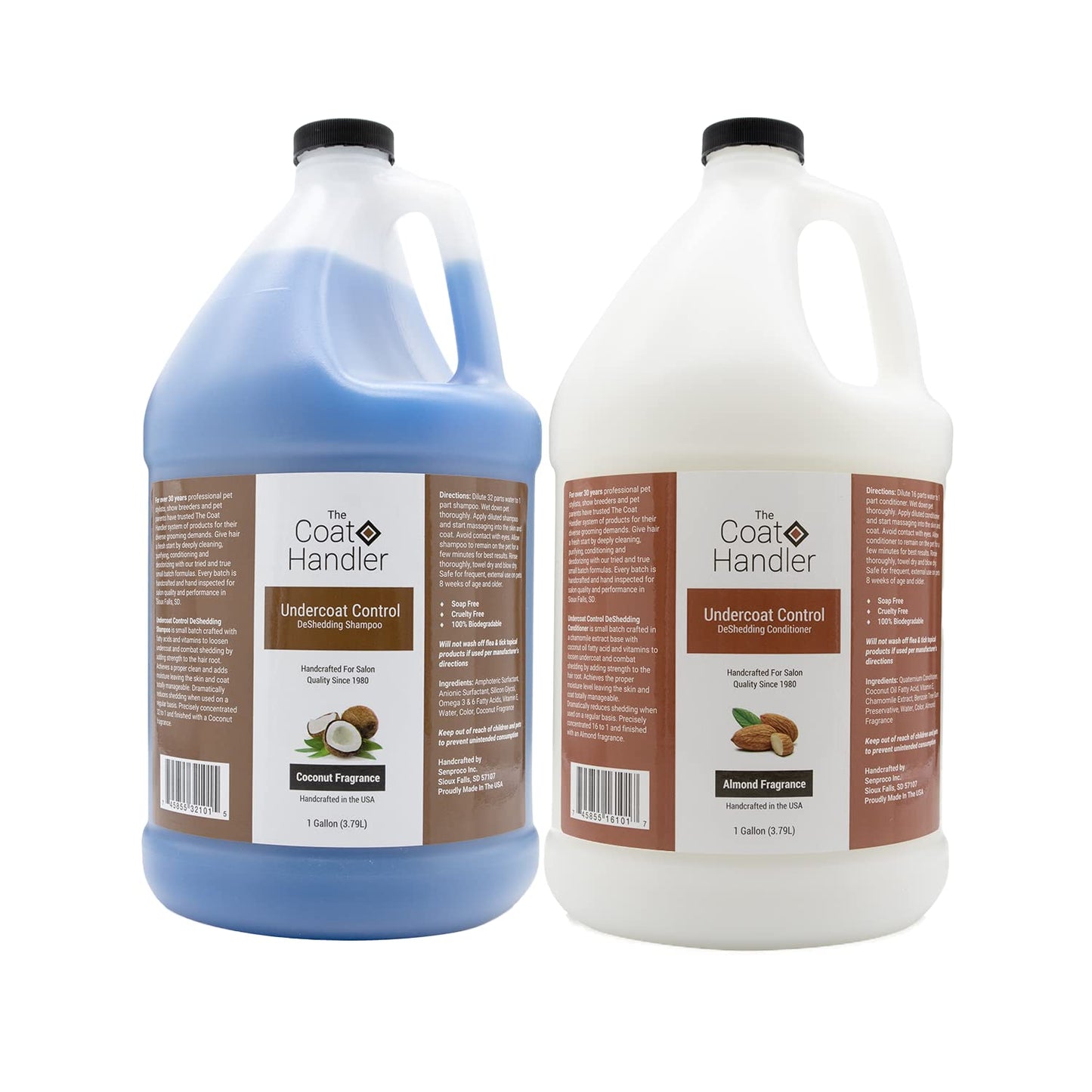 The Coat Handler Undercoat Control Deshedding Shampoo and Conditioner Bundle - All Natural Ingredients, Combats Shedding and Loosens Undercoat Hair, Coconut Oil and Vitamin Infused