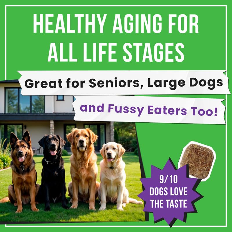 Advanced Glucosamine Chews for Dogs - Dogs Hip & Joint Supplement - Joint Health and Paid Relief - Senior Dog Supplement - 100 Ct - Beef and Bacon